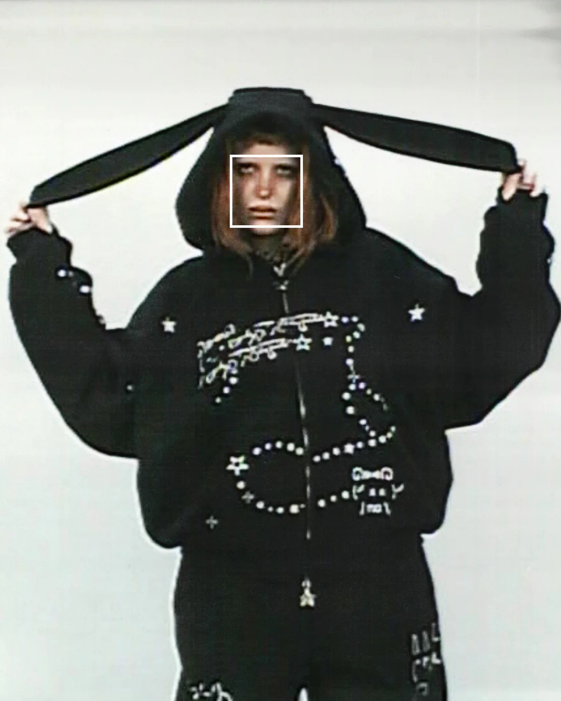Fashionable Ins New Autumn/Winter Casual Bear Star Printed Loose Zipper Hoodie Set_voghion.com