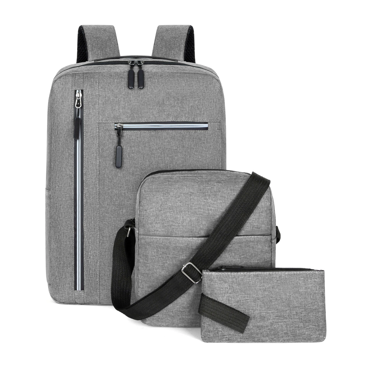 Новый бизнес-пригородная сумка на плечо три комплекта студенческая школьная сумка большой емкости USB компьютерная сумка повседневная рюкзак мужской