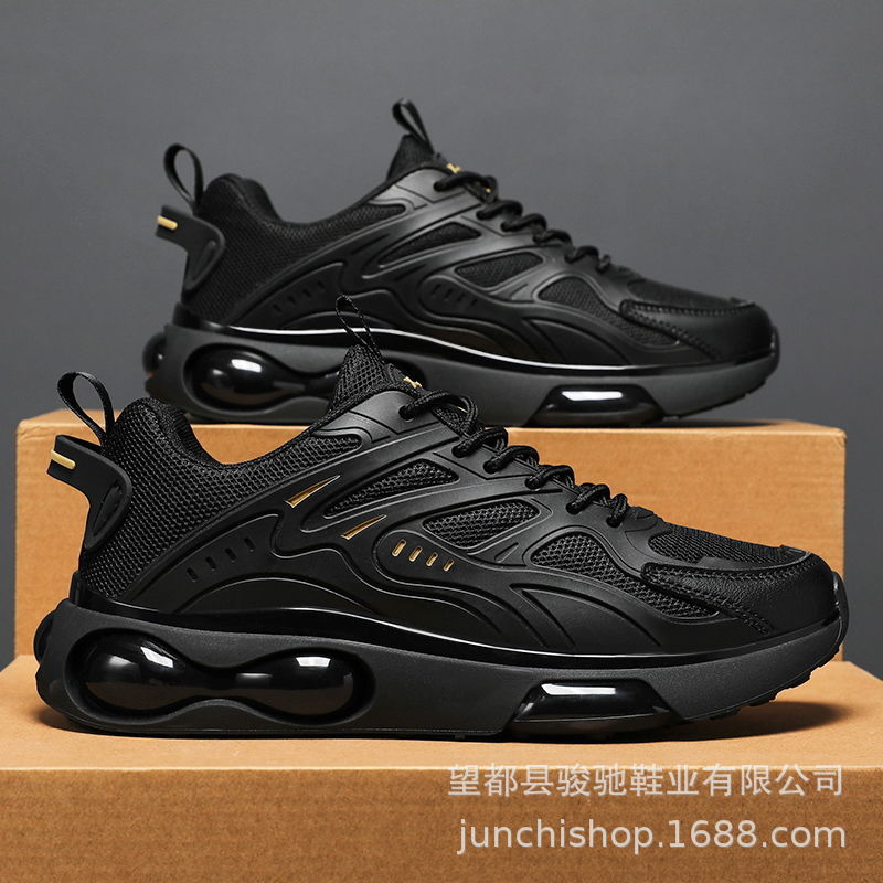 Zapatos de hombre de comercio exterior nuevos zapatos transpirables de cuero para correr Four Seasons versátiles zapatos de moda casuales zapatillas de plataforma de cojín de aire para hombres