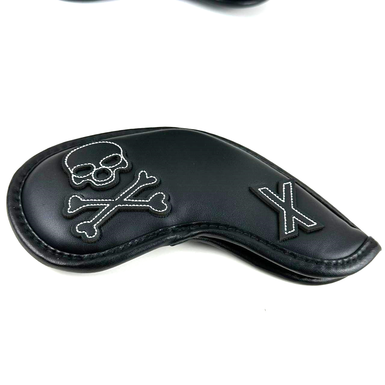Cubierta de la varilla de hierro cráneo negro 10 piezas PU cuero Golf tapa Accesorios