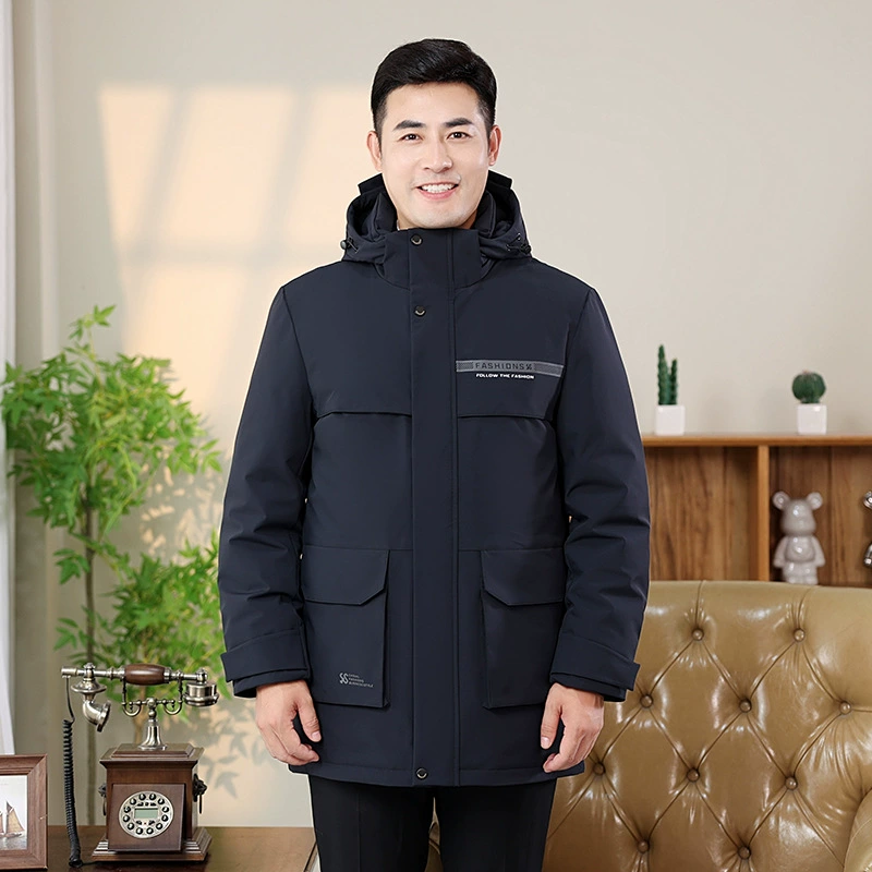 Новый производитель, оптовая продажа, рабочая одежда средней длины для папы, пуховик для пожилых людей, мужская утолщенная одежда для дедушек, куртка для пожилых людей