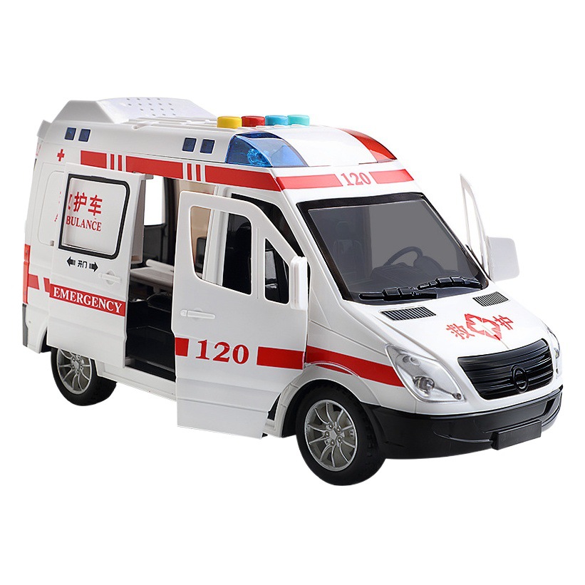 120 ambulancia policía coche de juguete coche médico niños nuevo modelo de coche grande niños y niñas ingeniería camión de bomberos