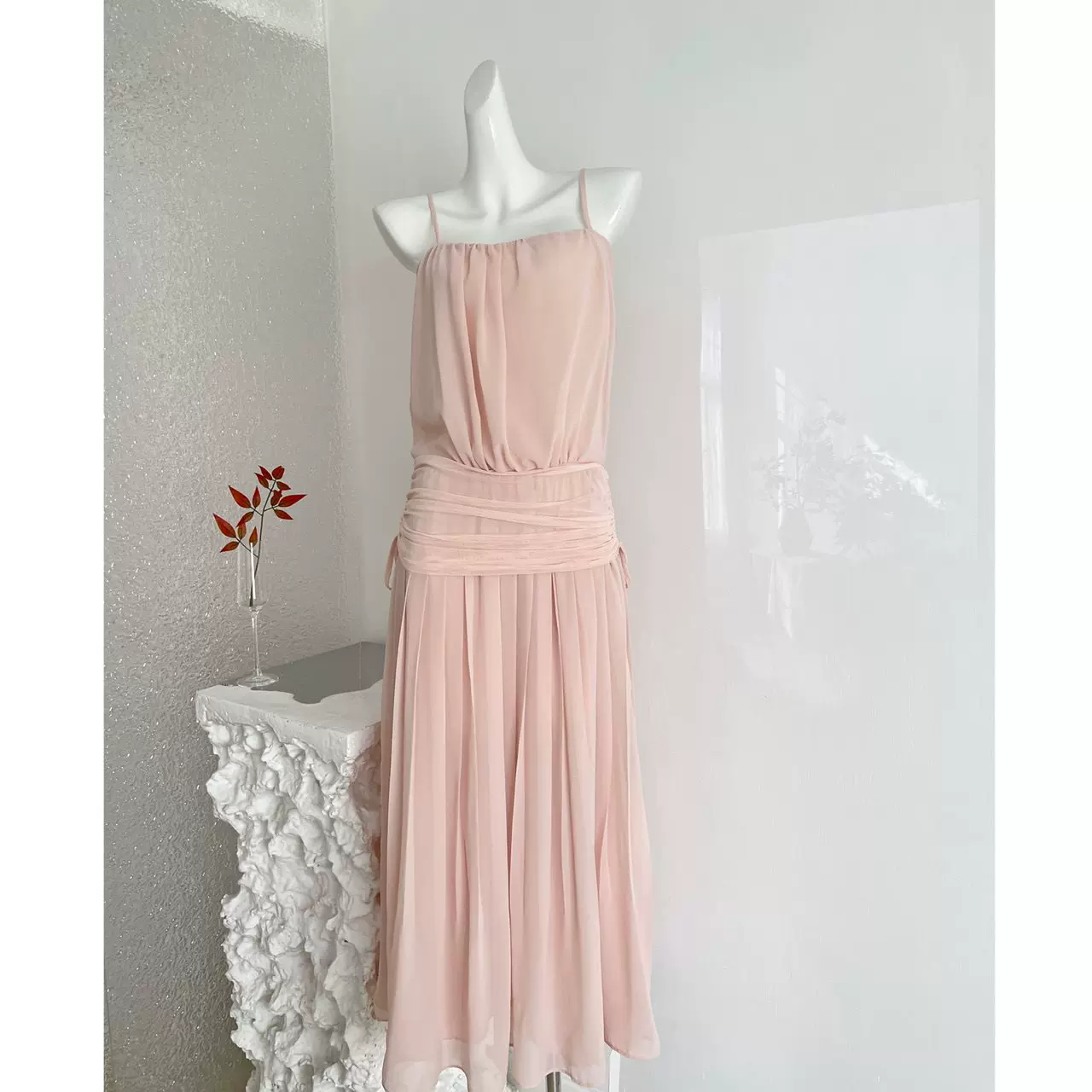 CloudSweet白云甜 维多利亚 设计感抽褶吊带连衣裙夏海边度假裙