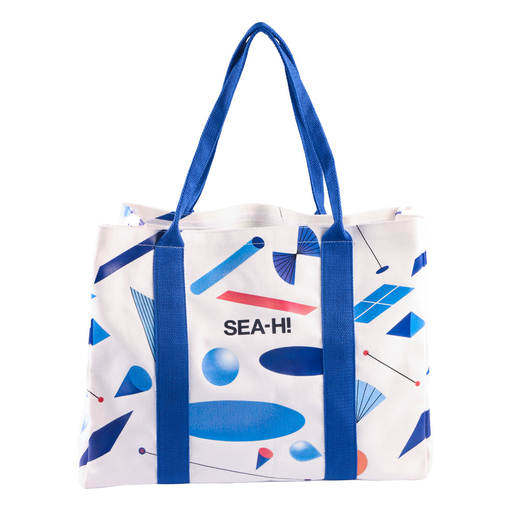 新款时尚简约帆布包大容量节约大学生全棉印花布料手提包