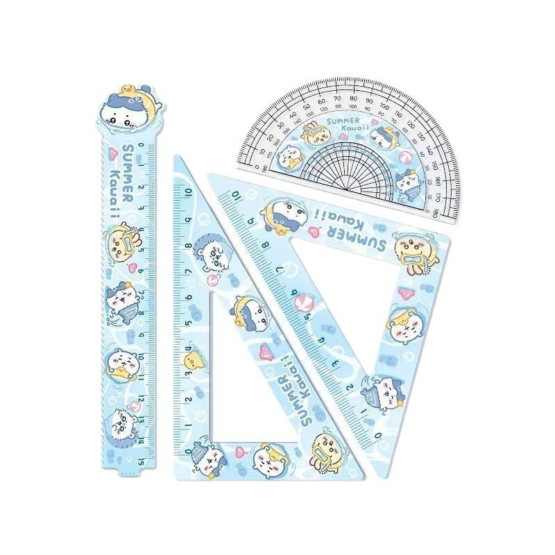 Jiyikawa 小学生向け定規セット 高品質アクリル定規文具 15cm 定規 三角定規セット|undefined
