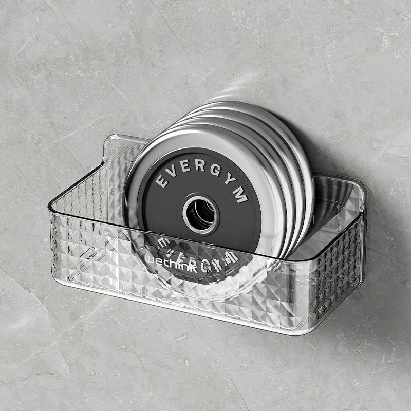 Estantes colgantes en la pared del baño, estantes de aseo, estantes de almacenamiento de cosméticos de lujo ligero nórdico sin perforación en la pared