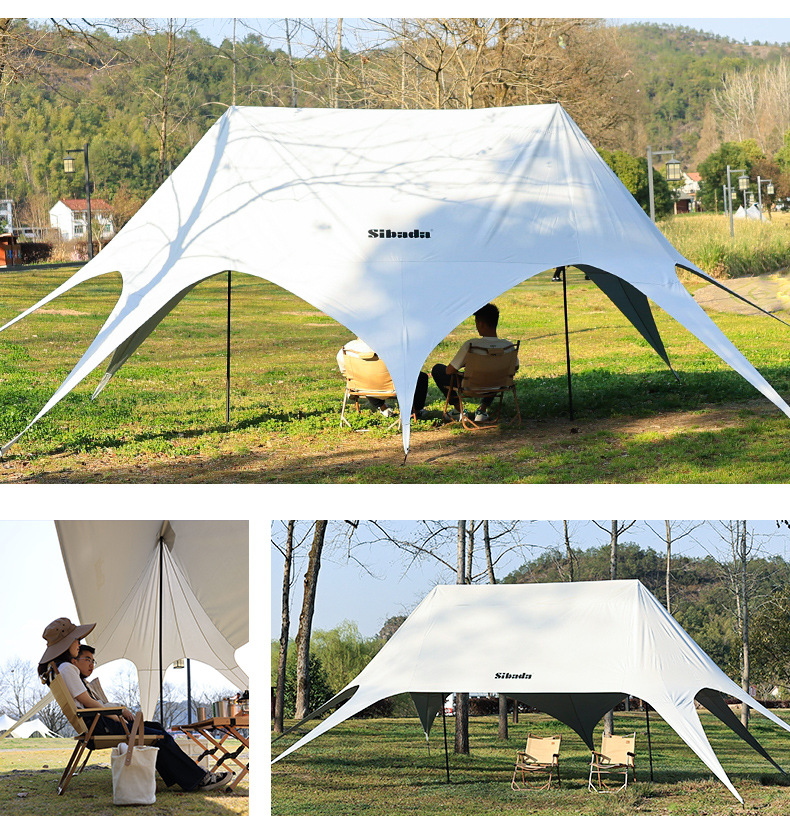 Outdoor Camping Wanchong Mountain Super Large Canopy Light Luxury Hump Camp Rainproof Sunshade Tent