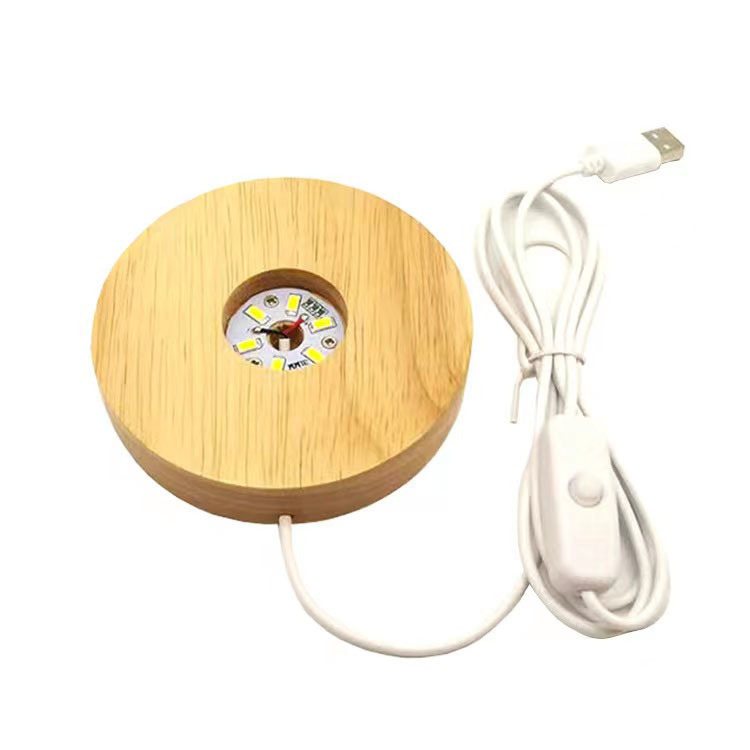 다양한 사이즈의 심플한 LED 솔리드 우드 램프 DIY 인터넷 셀럽 나이트라이트 웜 화이트 라이트 베이스 USB 스위치 크래프트 베이스