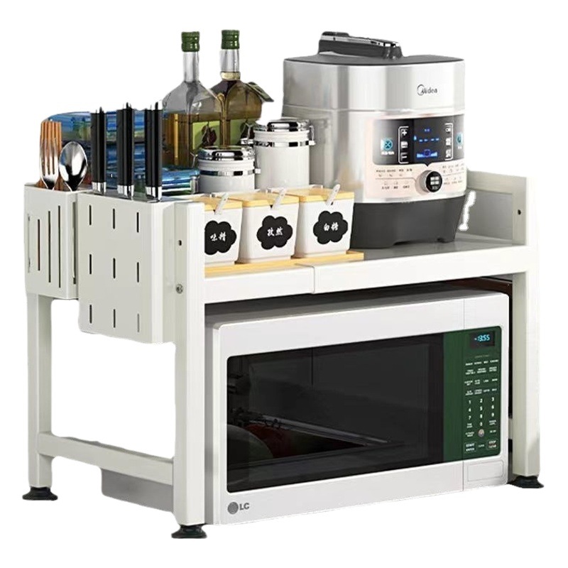 Cocina retráctil microondas rack multifuncional olla de arroz eléctrica estante de almacenamiento hogar encimera horno soporte