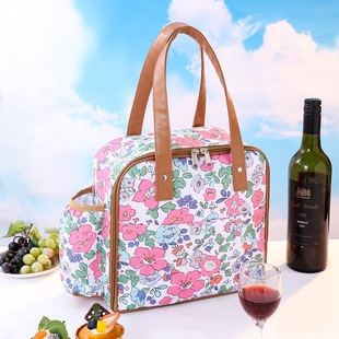 New Long Portable Thermal Insulation Lunch Bag Printed Pattern Adult Large Size Thermal Insulation Lunch Box Bag Picnic Ice Bag