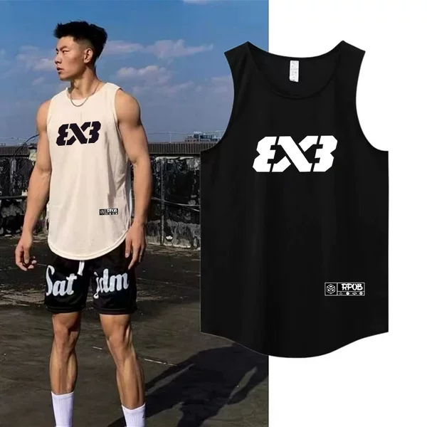 3V3 Summer Basketball Vest for Men and Women American Sports Vest Sleeveless Casual Single Top Quick-Drying Mesh Shooting Suit