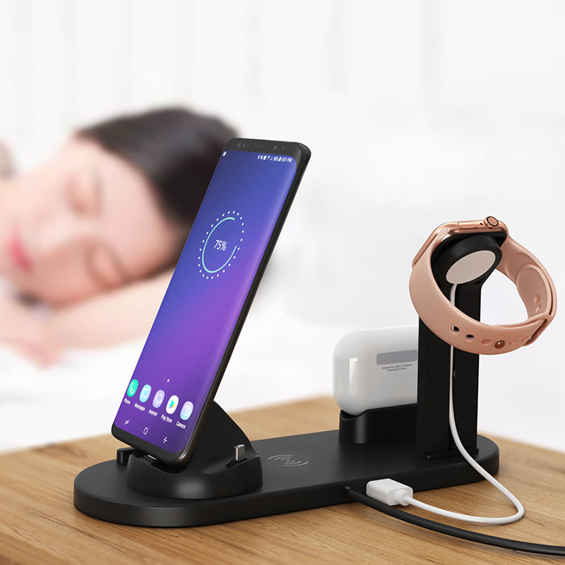 Three-in-one wireless charger for Apple mobile phone headsets three-in-one wireless charging stand
