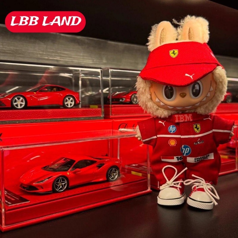 labubu赛车服娃衣红色法拉利汉密尔顿一二三代拉布布衣服帽子批发|undefined