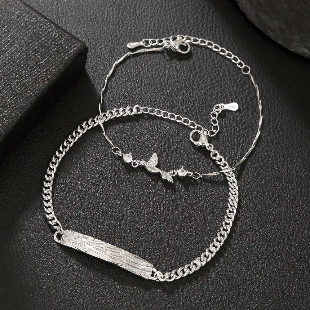 Bird Of Reconciliation Couple Bracelet Chain Necklace Set_voghion.com