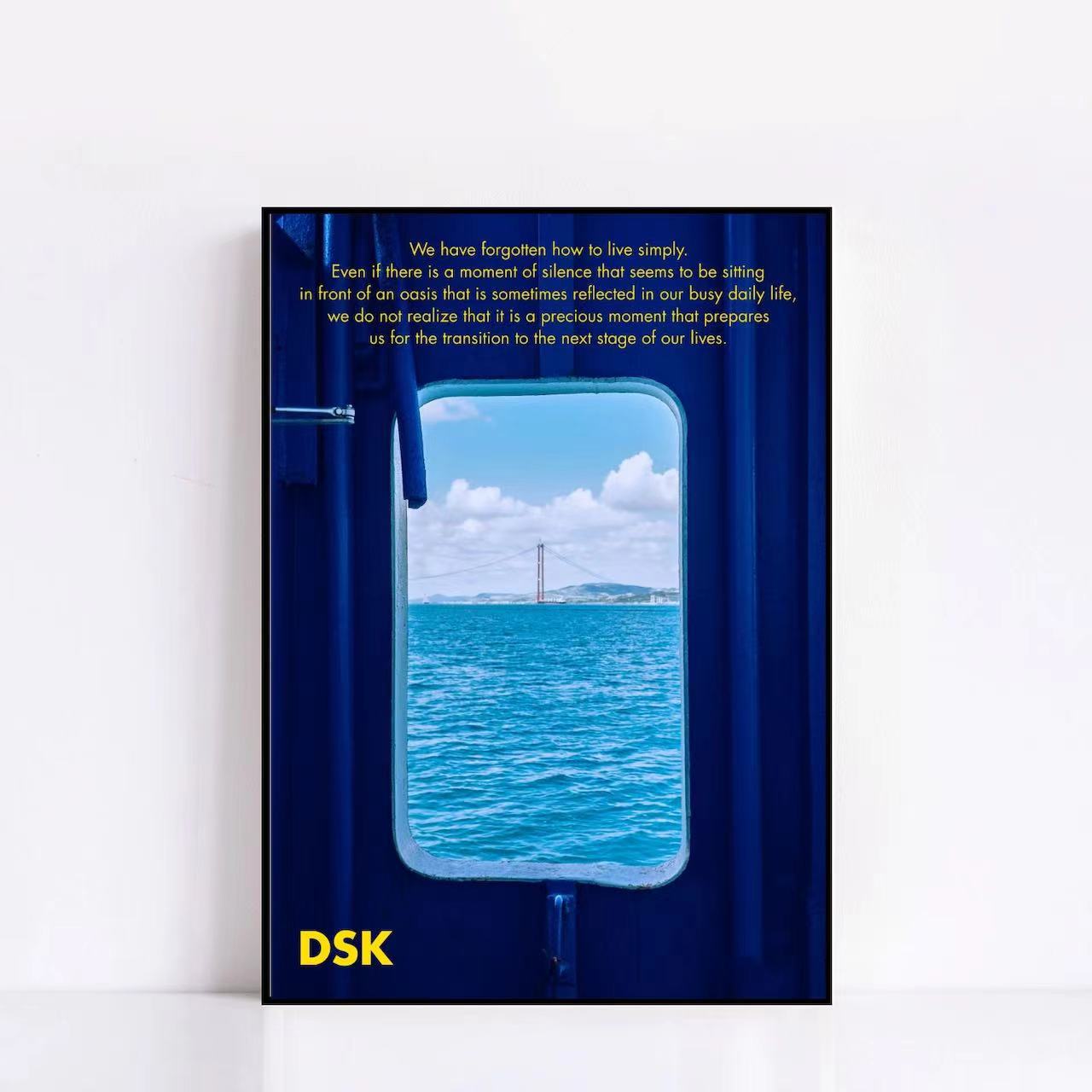 藝術高級掛畫藍色小清新大海韓國海報 現代裝飾畫道具畫芯