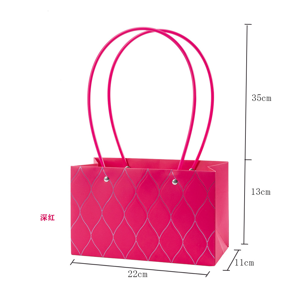 Bolso de mano de piel de vaca gruesa, bolso de arreglo floral, caja de regalo de flores del día de la madre, caja de material de embalaje floral, regalo de floristería