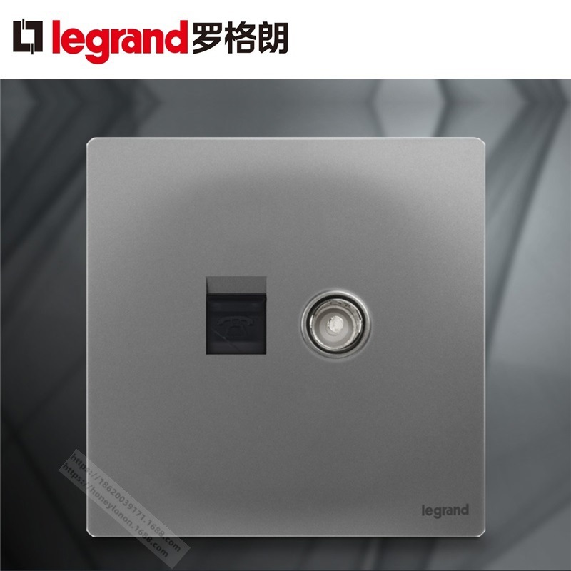 Legrand/罗格朗 未莱系列 电话+电视插座（深砂银）F8/T01/TV-C3