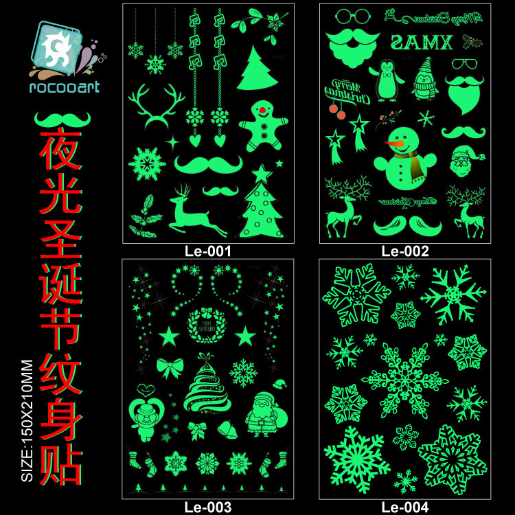 Ricklon New Luminous Tattoo Sticker Cute Christmas Tattoo Sticker Waterproof Children Snowflake Tattoo Sticker Face Ricklon New Luminous Tattoo Sticker Cute Christmas Tattoo Sticker Waterproof Children Snowflake Tattoo Sticker Face
