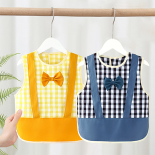 Baby Waterproof Smock Korean Style Baby Bib Kindergarten Eating Smock Summer Thin Apron Kidsren's Reverse Dressing