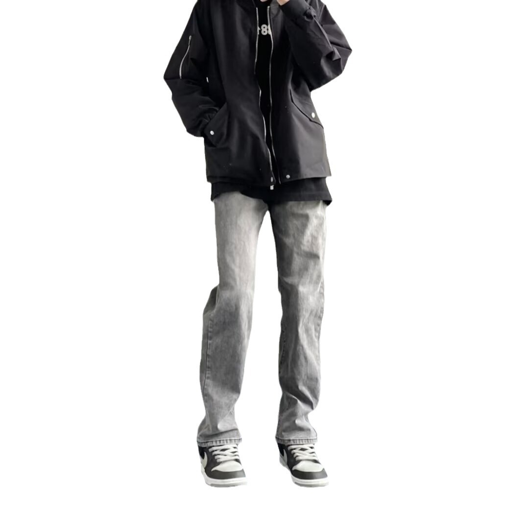 Vintage blue jeans otoño para hombres nuevos pantalones rectos sueltos marca de moda americana pantalones anchos casuales de todo fósforo