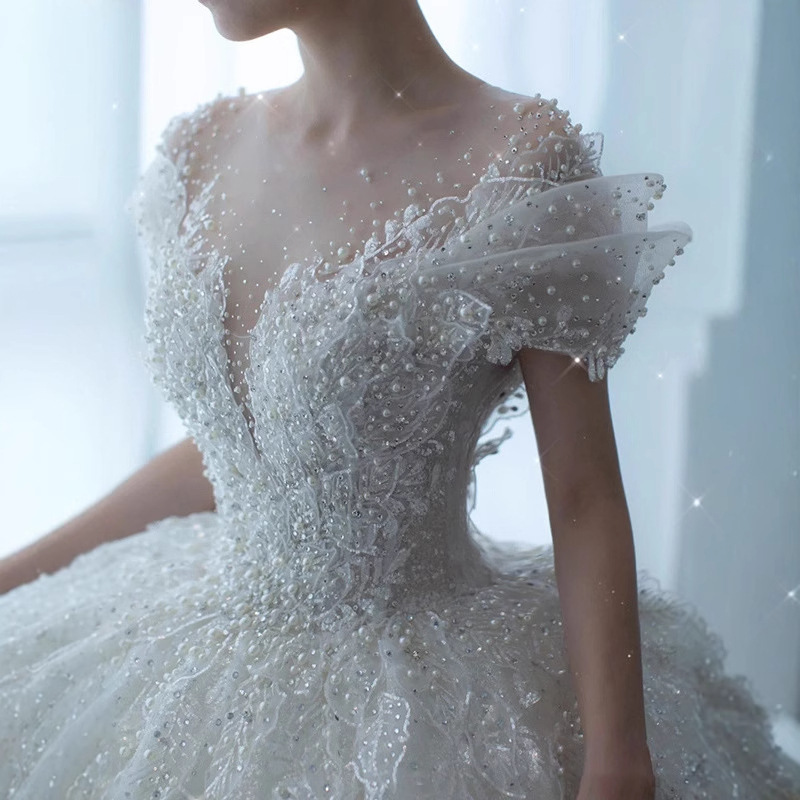 Wedding Dress Bride 2026 New Style Main Dress Light Gown Texture Petite Plus Size Pregnant Women Heavy Workmanship Fat mm Light Wedding Dress