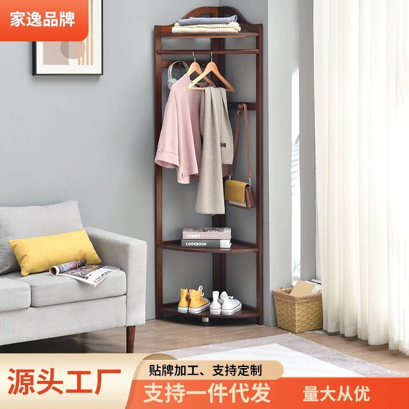 Jiayi твердой древесины пола пальто стойку угловой пальто стойку Спальня Вешалка многофункционального использования оптом