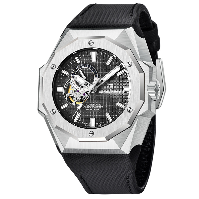 PAGANI bojiani hombres reloj acero Shell reloj mecánico automático luminoso impermeable reloj grande dial YS010