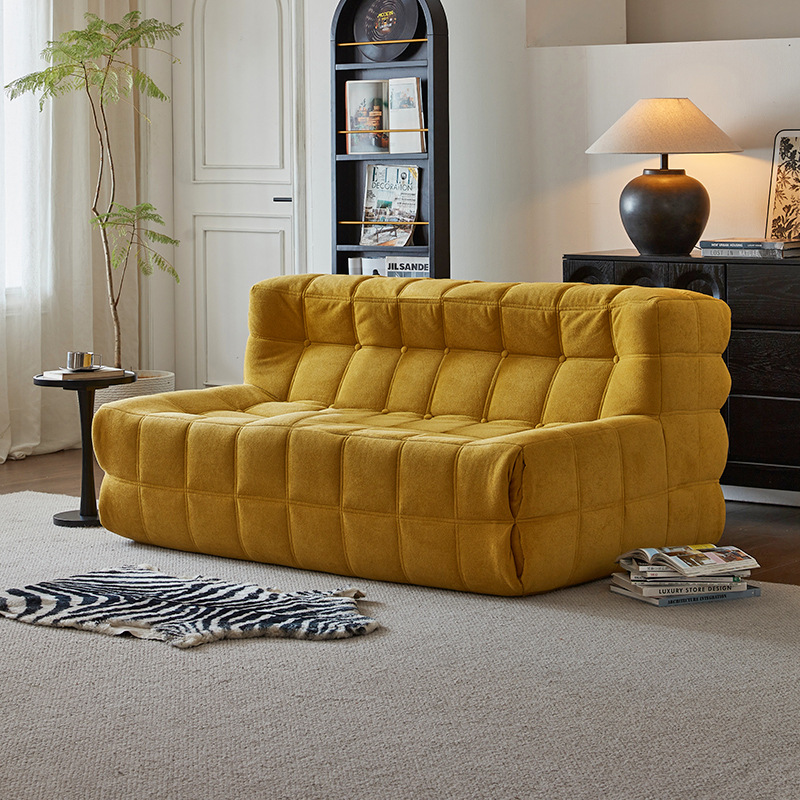 Waffle perezoso pequeño sofá doble sala de estar pequeño tipo dormitorio vacío transfronterizo compresión red sofá