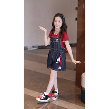媛媛公主童装女童裤子2026夏季新款儿童牛仔背带裤女孩短裤中大童