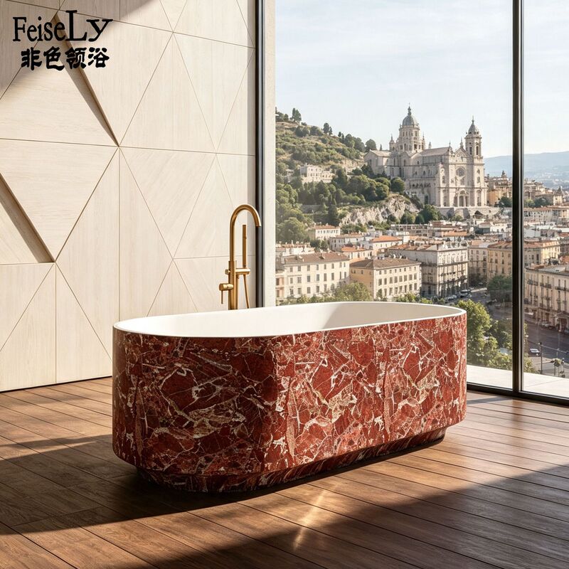 Italian minimalist style marble bathtub, oval-shaped, freestanding, light luxury, high-end designer bathtub for hotels and guesthouses Italian minimalist style marble bathtub, oval-shaped, freestanding, light luxury, high-end designer bathtub for hotels and guesthouses