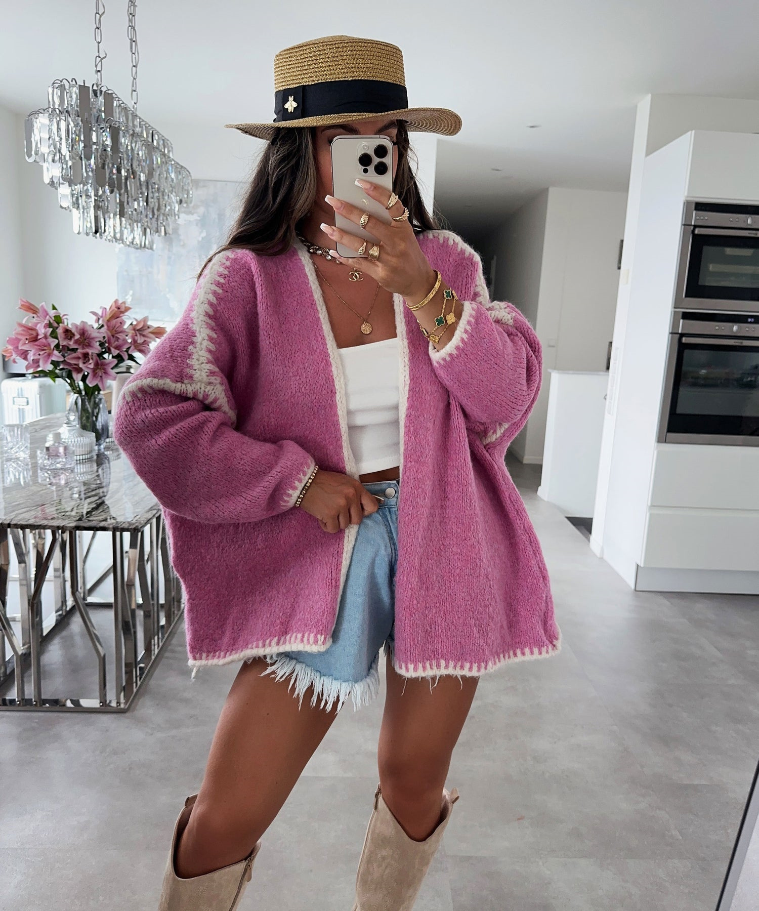 420g Weight Long Sleeve Sleeve Length Placket Placket Type Polyester Fabric Type Long Top Length Cardigan, Sweater Tops Type Daily Occasion Collarless Neckline Loose Fit Type Color Block Pattern Winter, Spring, Autumn Season Women's Gender Vacation Style Wholesale Women's Vacation Color Block Long Sleeve Sweaters & Cardigans 16