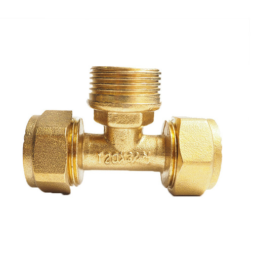 Aluminum-plastic pipe copper joint 1216 copper tee joint elbow straight-through outer wire solar joint water heater pipe fittings 20
