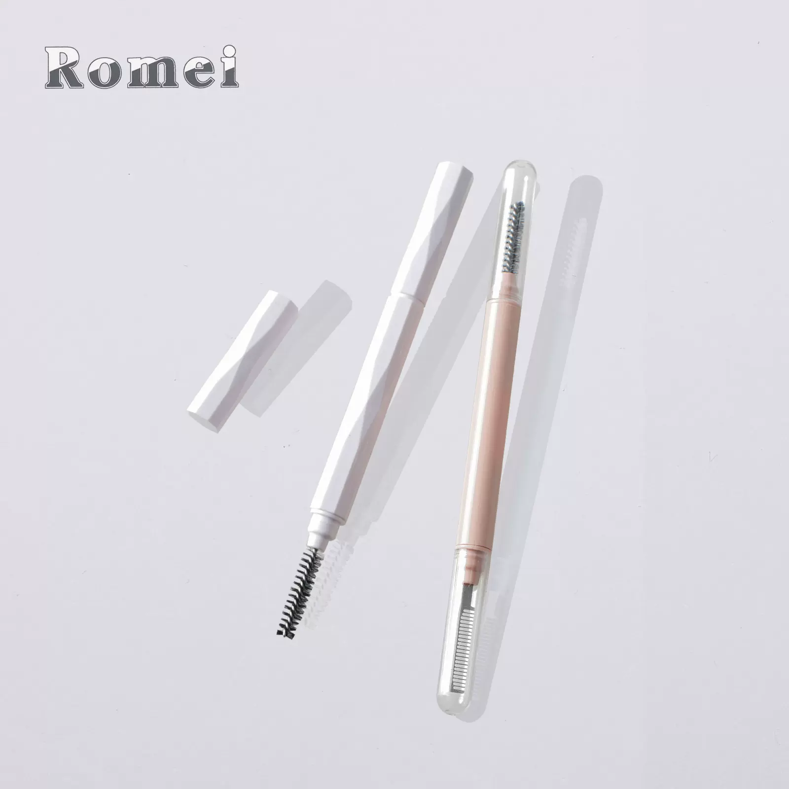 带保护盖不锈钢梳子 马斯卡拉睫毛刷 两头多功能睫毛梳睫毛刷