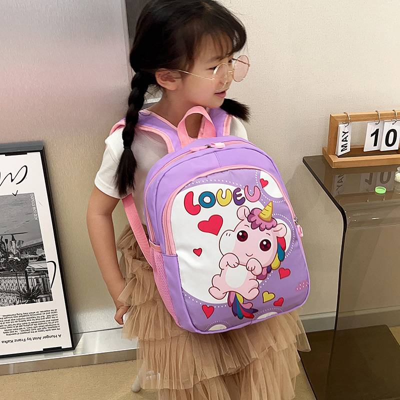 Mochila infantil transfronteriza de aspecto alto de 2 a 7 años 2023 nueva mochila de jardín de infantes para niñas unicornio para la temporada escolar