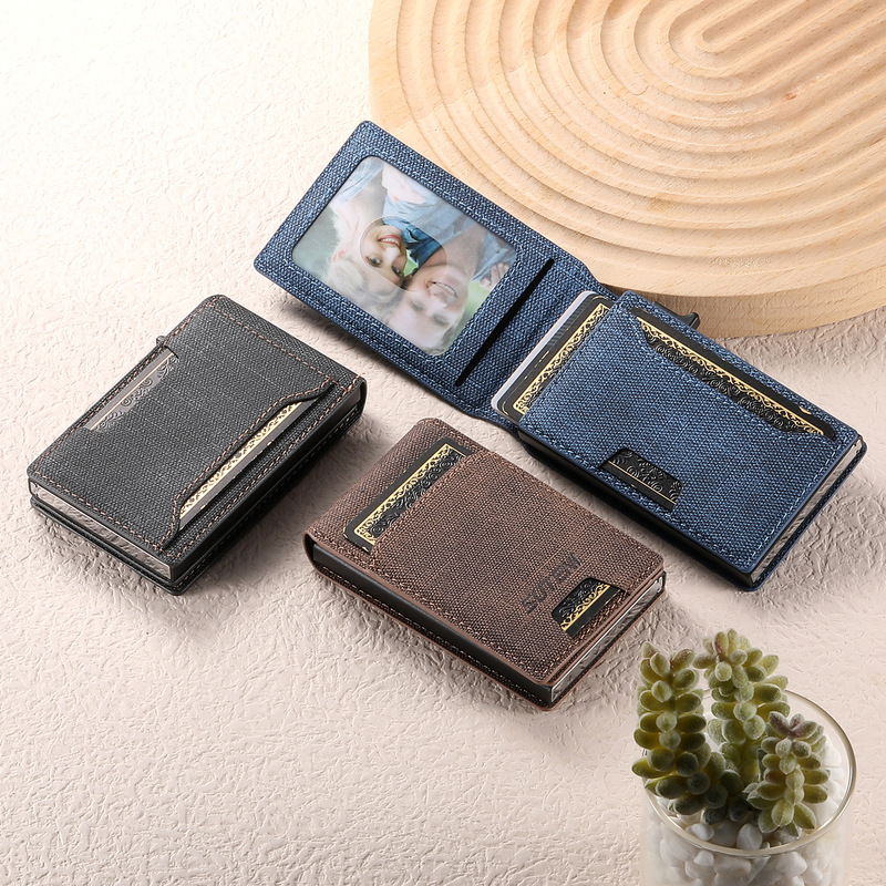 Denior Is Suitable for Apple and Android Magsafe Magnetic Phone Leather Card Holder with Automatic Elastic Card Case