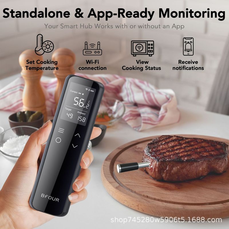 新品WIFI无限距离智能食品烧烤温度计厨房烤肉温度计|undefined