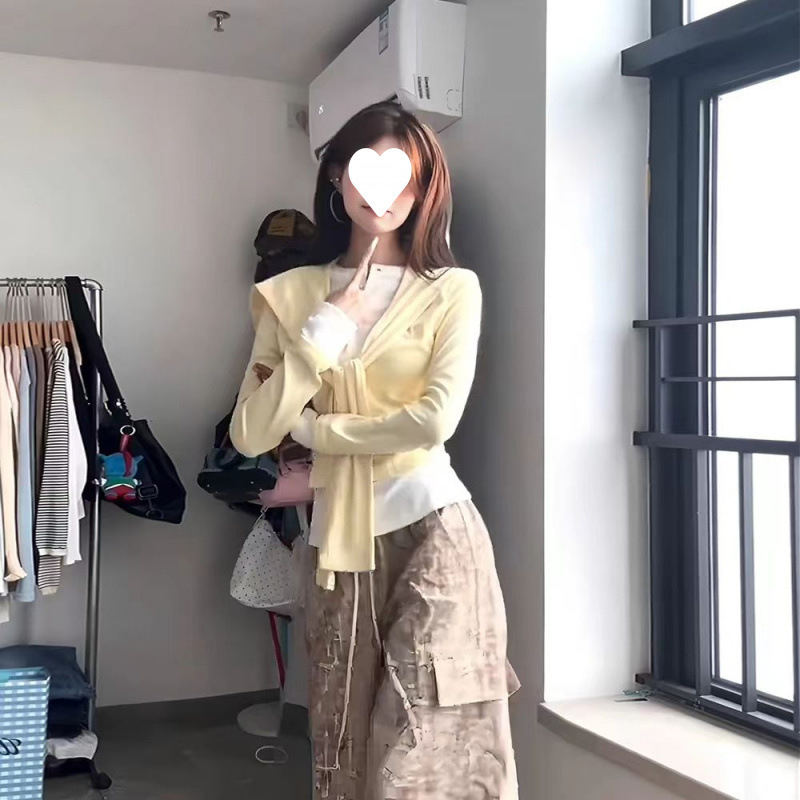 工厂直销 人棉随心裁260克  韩系甜妹假两件长袖T恤女独特别致上|undefined