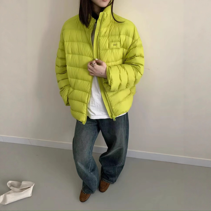 European Style Winter New Stand Collar Small Ribbed down Jacket for Women, Trendy 2026 Korean Version, Simple and Elegant White Duck down Coat European Style Winter New Stand Collar Small Ribbed down Jacket for Women, Trendy 2026 Korean Version, Simple and Elegant White Duck down Coat