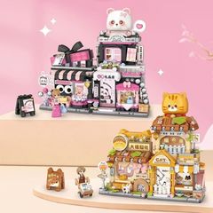 LOZ ミニペレット 1377-78 ビッグオレンジ猫クラブギフトショップかわいいペット教育ビルディングブロックおもちゃギフト