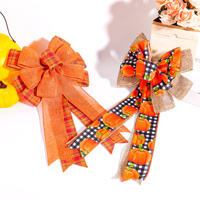 Amazon Thanksgiving Pumpkin Bow Party Supplies Autumn Harvest Festival Striped Bow Decoration Wholesale Amazon Thanksgiving Pumpkin Bow Party Supplies Autumn Harvest Festival Striped Bow Decoration Wholesale