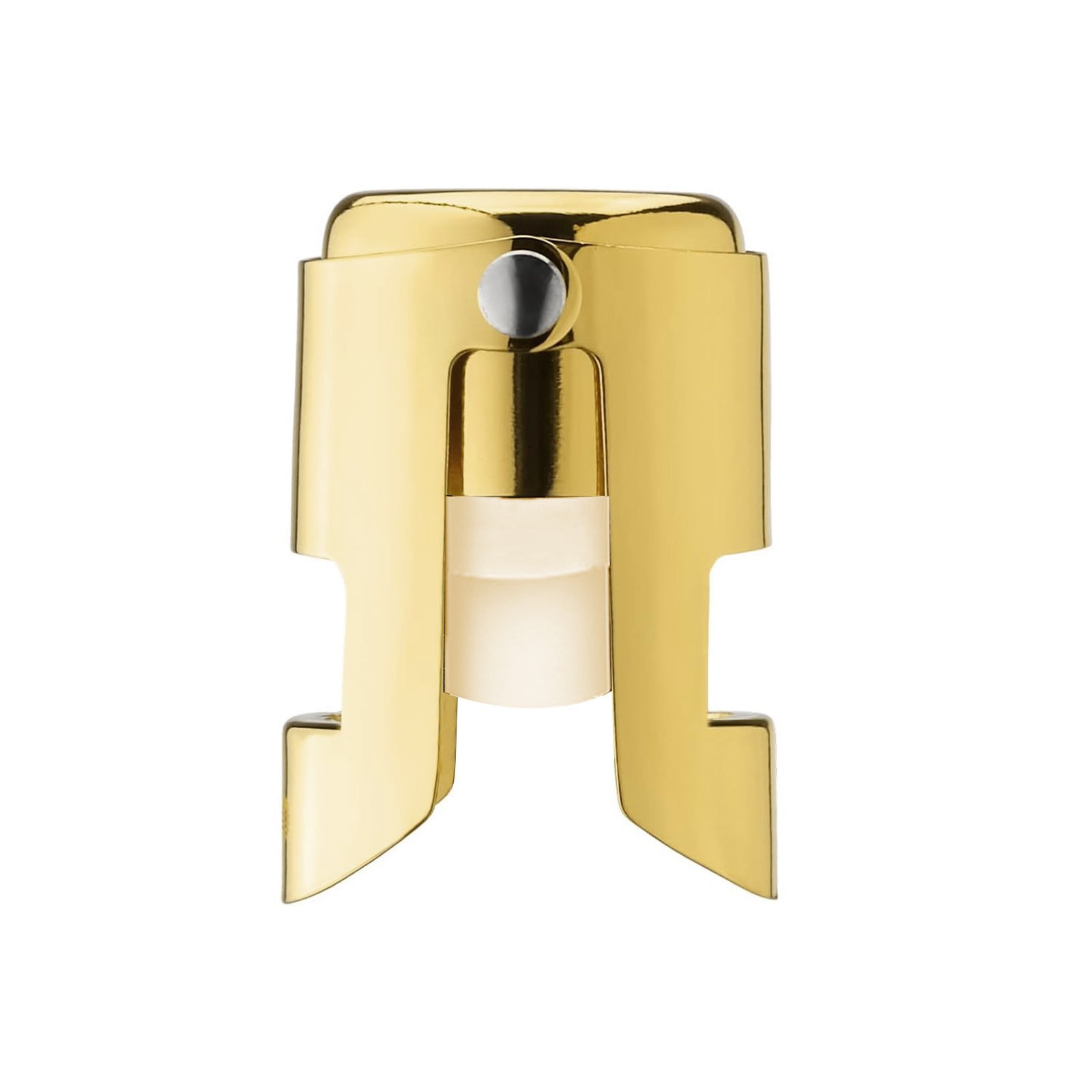 전기 도금된 밝은 금색 스테인레스 스틸 샴페인 스토퍼 - 긴 캡