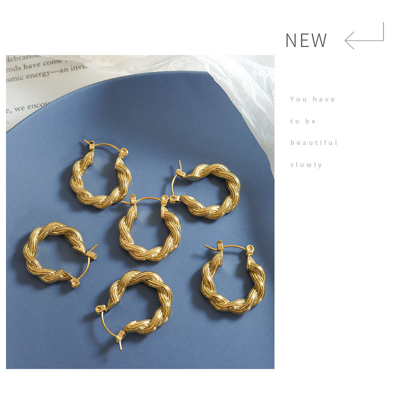 Fashion Solid Color Titanium Steel Earrings Plating Stainless Steel Earrings