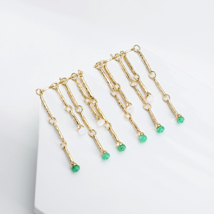 Nihaojewelry Jewelry New Geometric Gold Acrylic Beads Alloy Earrings Wholesale display picture 6
