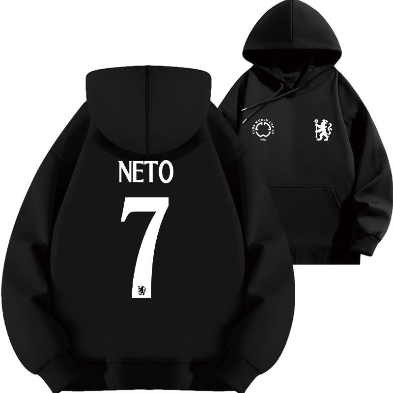 2526 Chelsea Team No. 7 Pedro Neto Football Sports Hooded Sweatshirt Autumn and Winter Kidsren's Clothing 2526 Chelsea Team No. 7 Pedro Neto Football Sports Hooded Sweatshirt Autumn and Winter Kidsren's Clothing