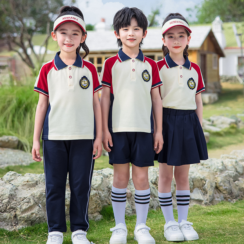 학교 유니폼 초등학교 여름 게임 수업 유니폼 세트 유치원 정원 유니폼 짧은 소매 어린이 날 공연 도매