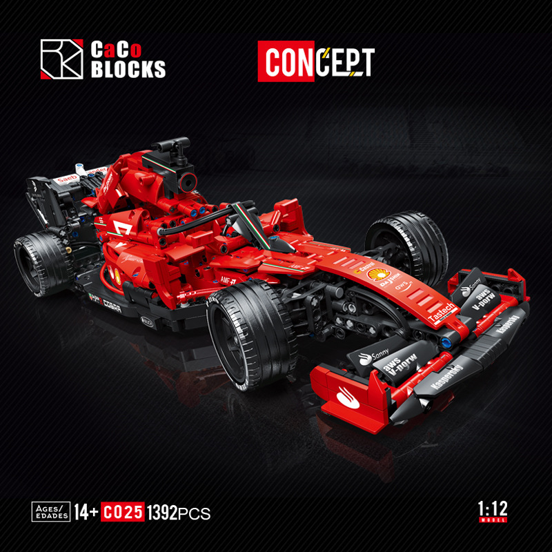 C025F1 Formula Electric Remote Control Formula Racing Car Compatible with Lego Assembled Building Blocks Model 0 Racing Building Blocks