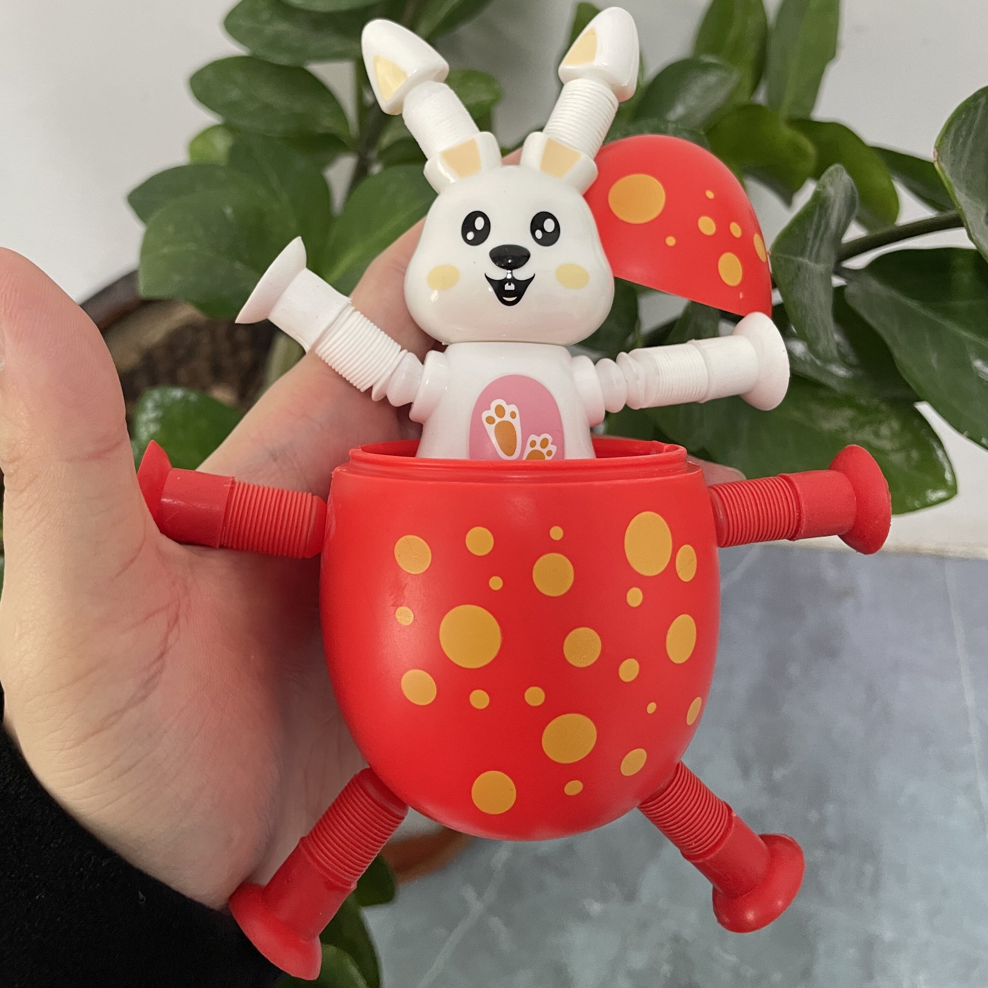 Transfronterizo robot flexible tubo telescópico niño puzzle dibujos animados estirados ventosa interacción padre-hijo creativo juguete descompresión