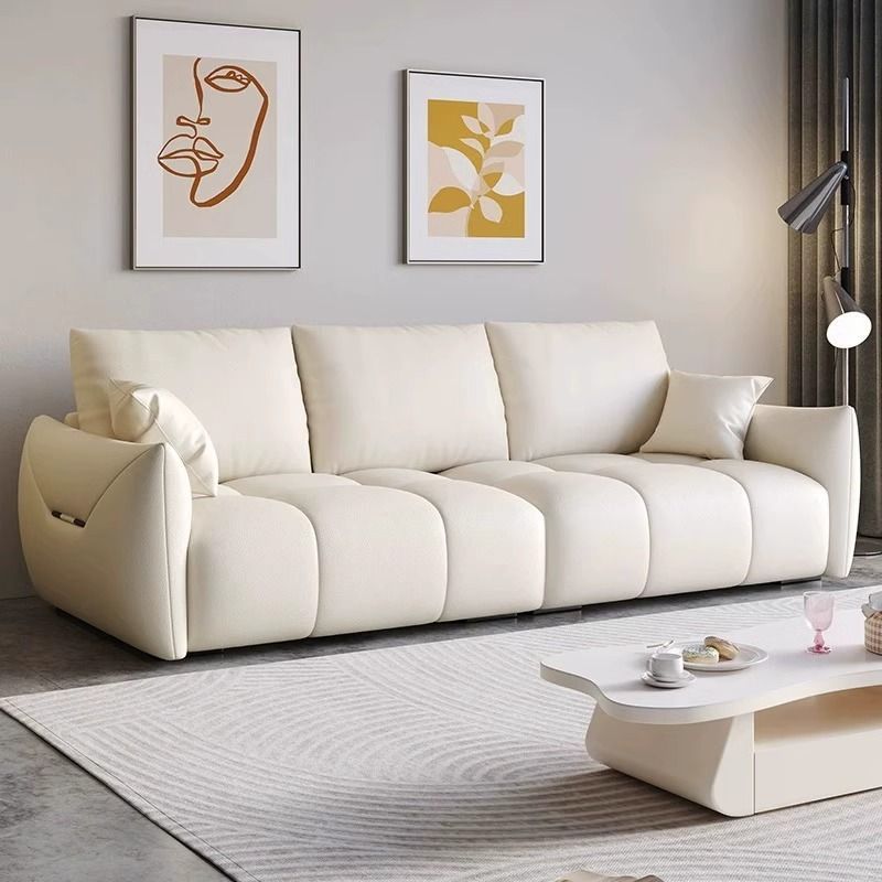 High-End Minimalist Sofa for Small Living Rooms, Minimalist Straight-Line Sofa for Small Spaces