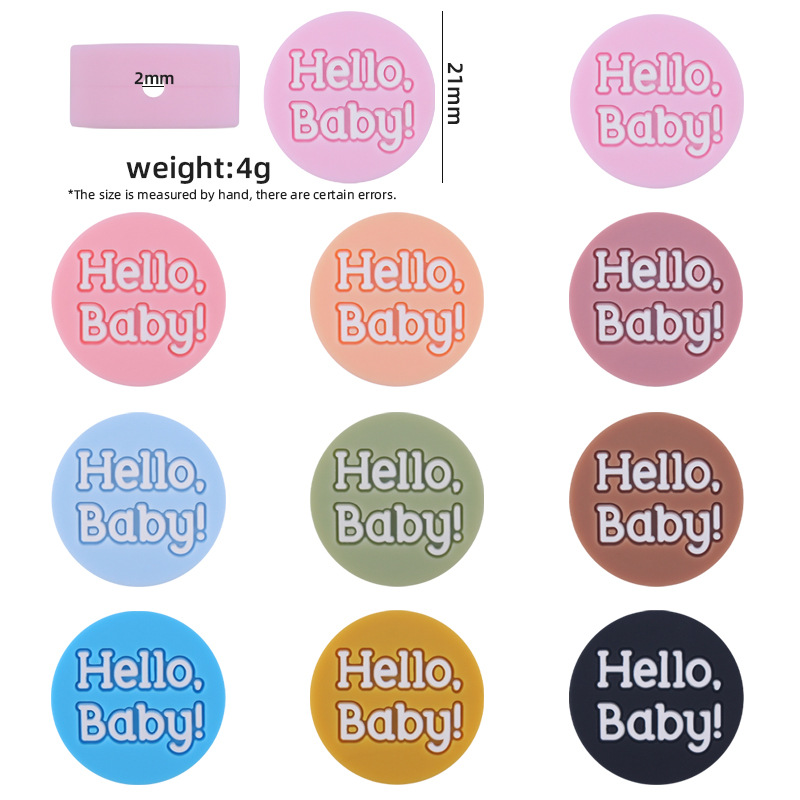 Bebé suministros de dibujos animados HOLA bebé redondo de silicona pequeño mordedor bebé molar pezón anti-caída cadena Accesorios