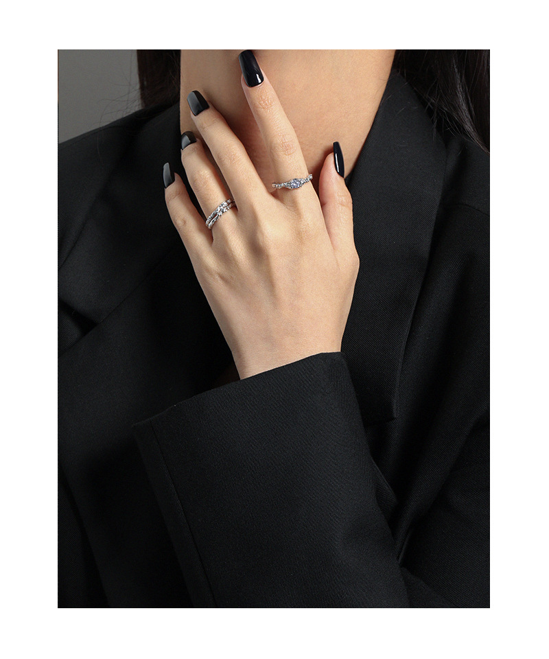 106 Korean Style Ins Special-Interest Design Minimalist All-Match Micro Inlaid Zircon Texture S925 O